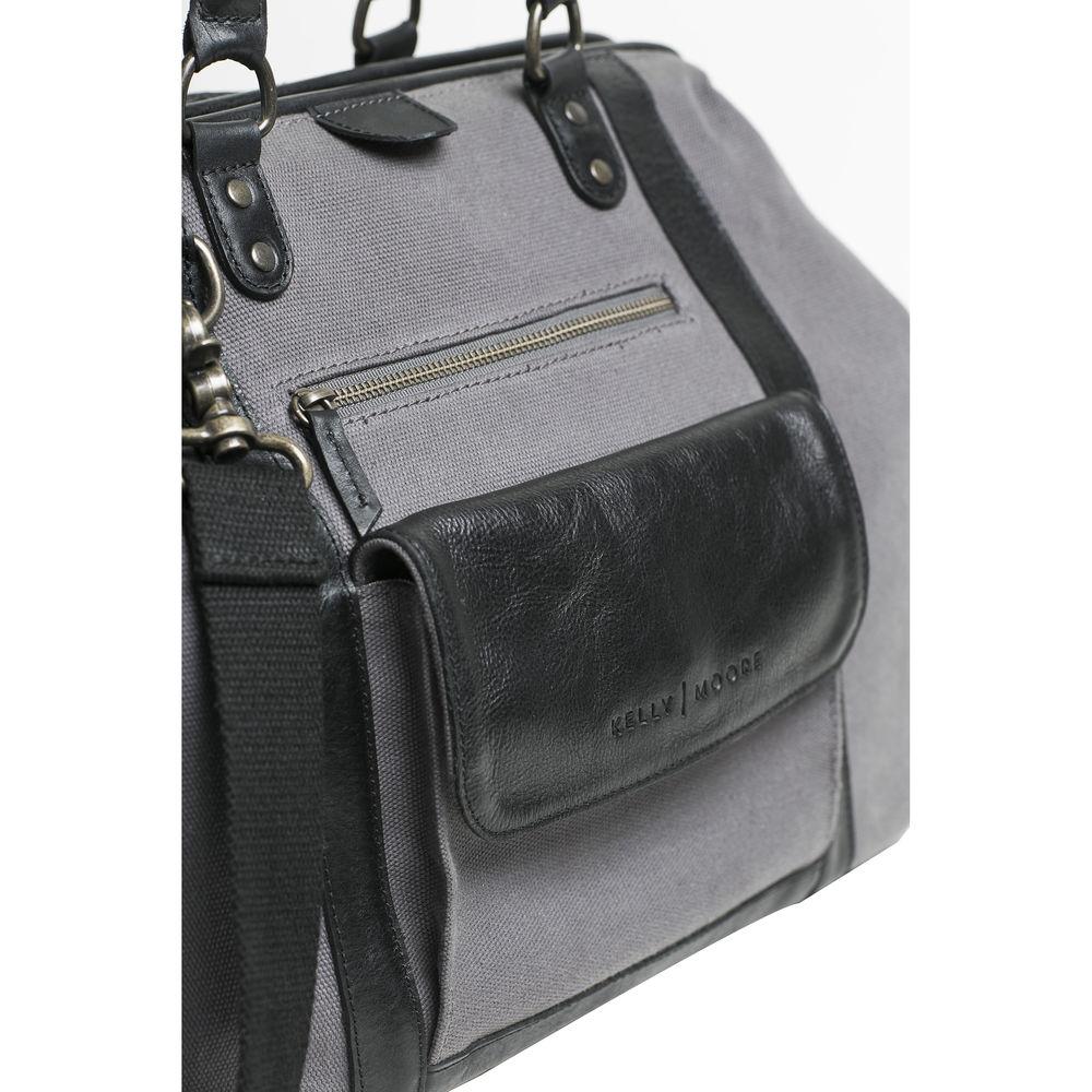 Kelly Moore Bag Jude 2.0 Gray Canvas Bag with Black Leather Accents