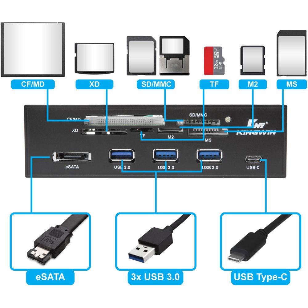 Kingwin USB 3.0 Hub with Card Reader