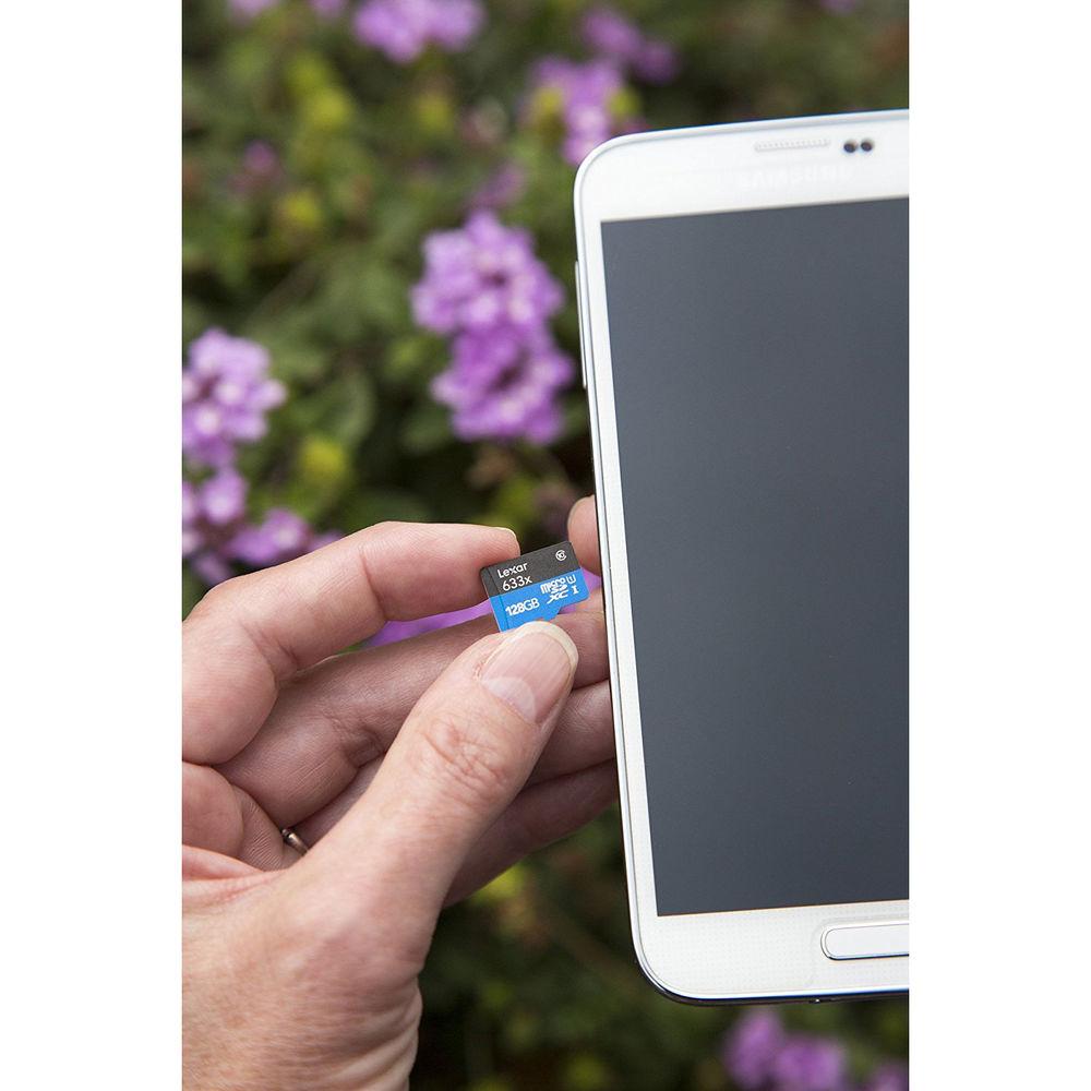 Lexar 128GB High-Performance 633x UHS-I microSDXC Memory Card with SD Adapter