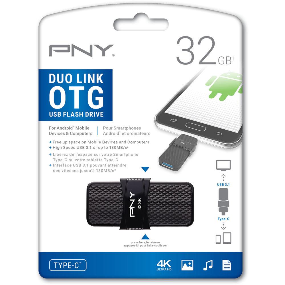PNY Technologies 32GB Duo Link OTG USB 3.1 Type-C Flash Drive
