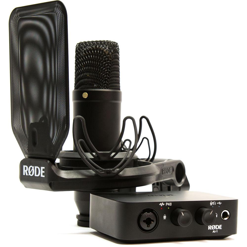 Rode Complete Studio Kit with AI-1 Audio Interface, NT1 Microphone, SMR Shockmount, and Cables