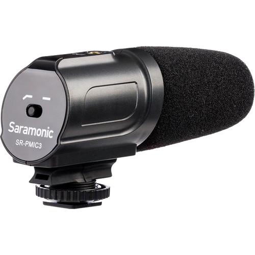 Saramonic SR-PMIC3 3-Capsule Recording Microphone with Integrated Shockmount for DSLR Cameras Camcorders
