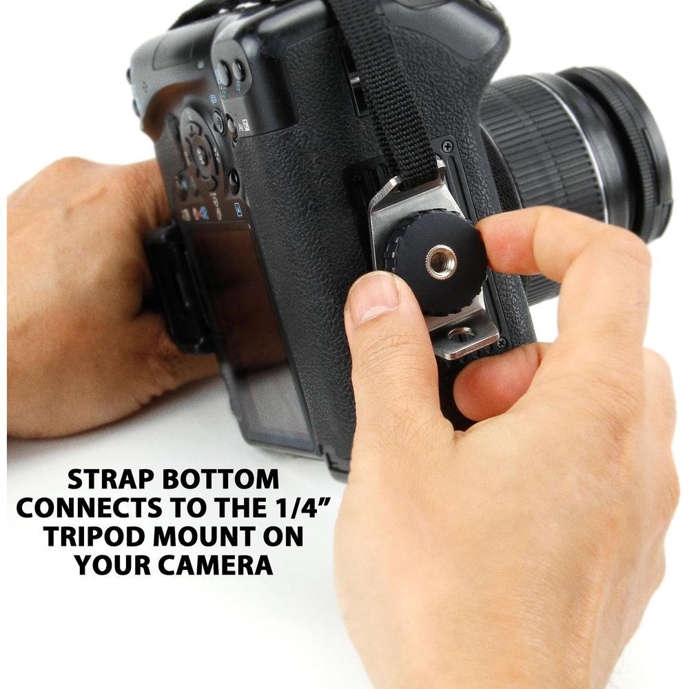 USA GEAR DSLR Camera Hand Grip Strap with Metal Plate