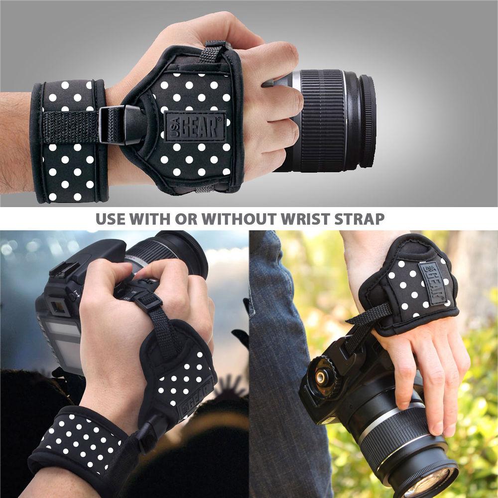 USA GEAR DSLR Camera Hand Grip Strap with Metal Plate