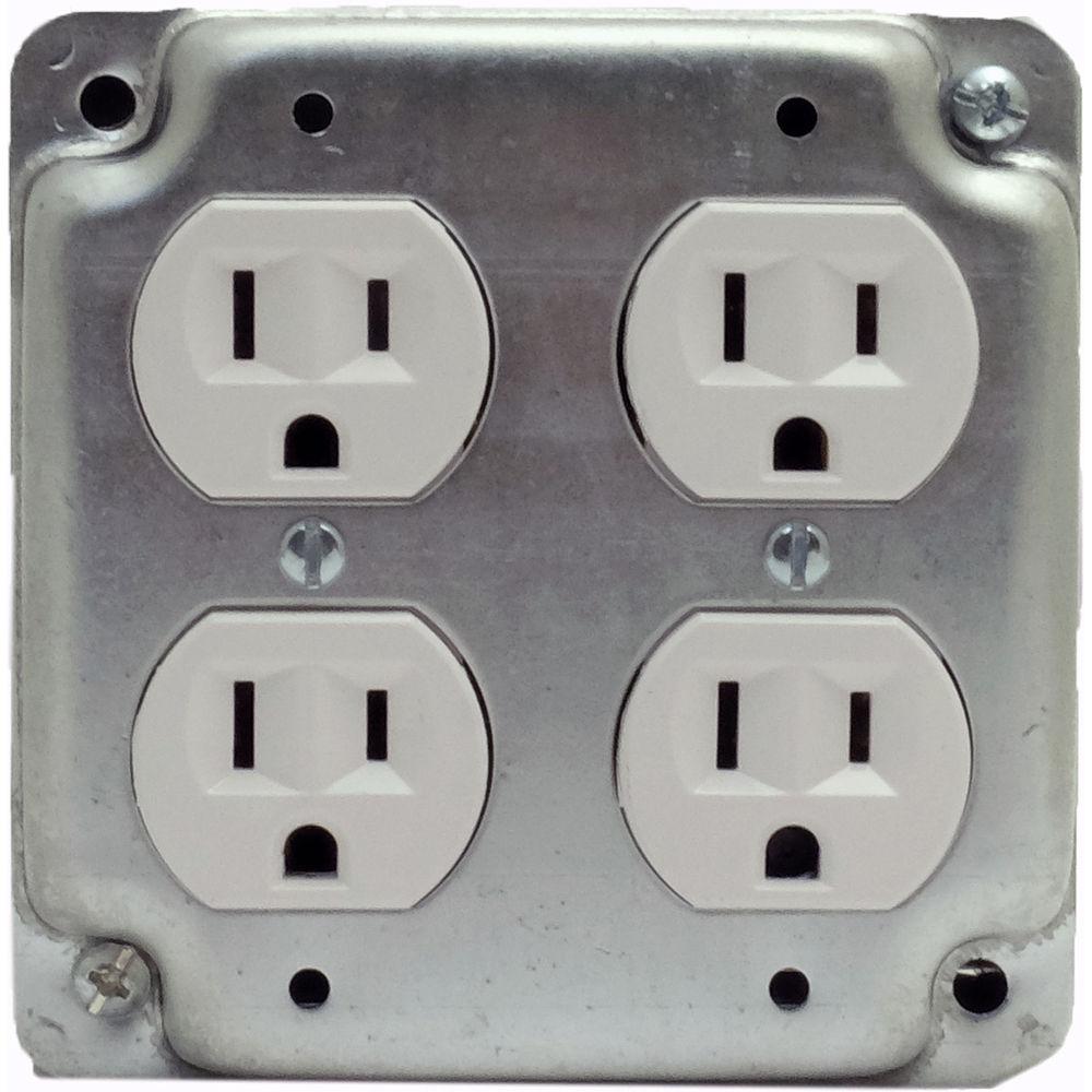 Bush Baby Functional Quad Receptacle with 1080p Covert Wi-Fi Camera