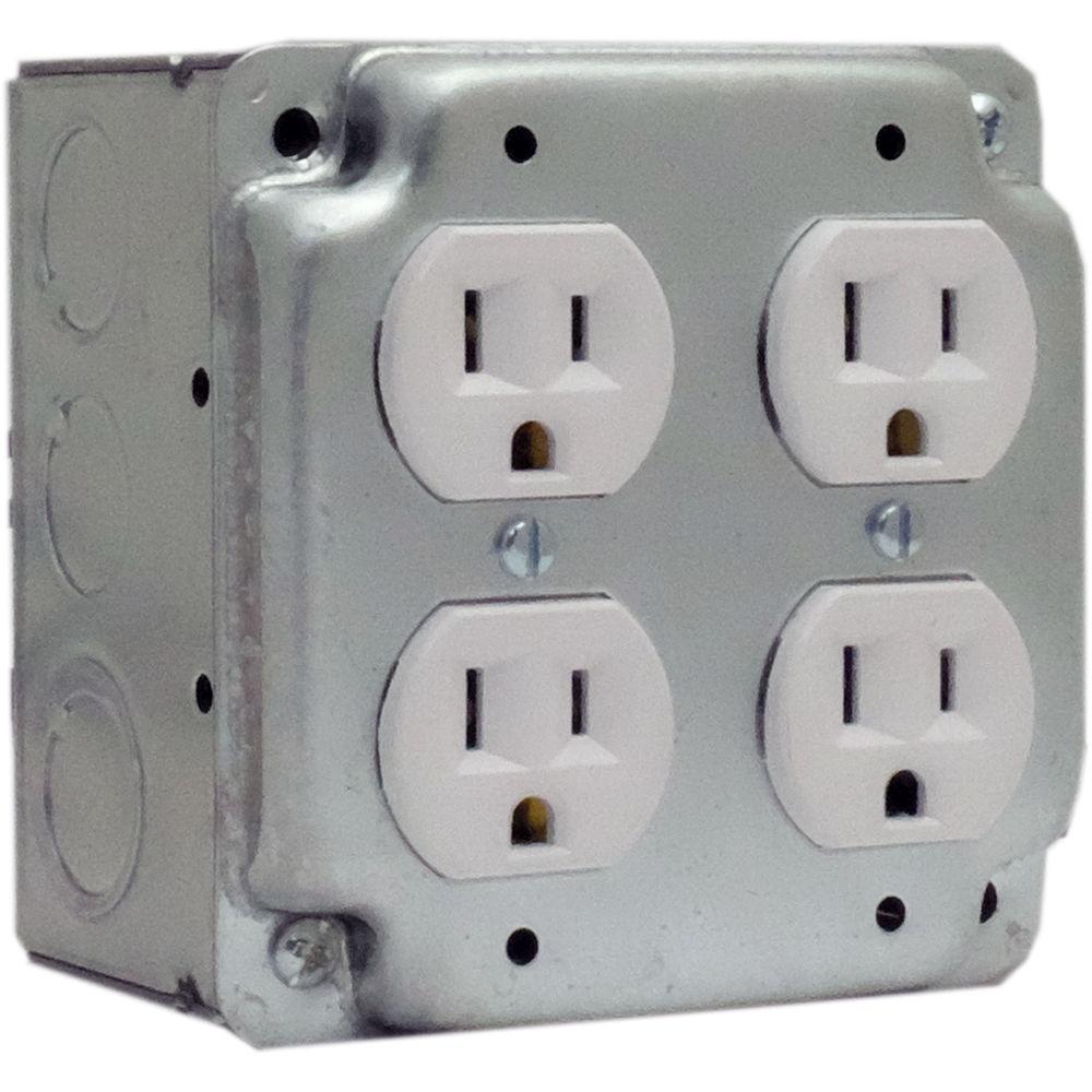 Bush Baby Functional Quad Receptacle with 1080p Covert Wi-Fi Camera