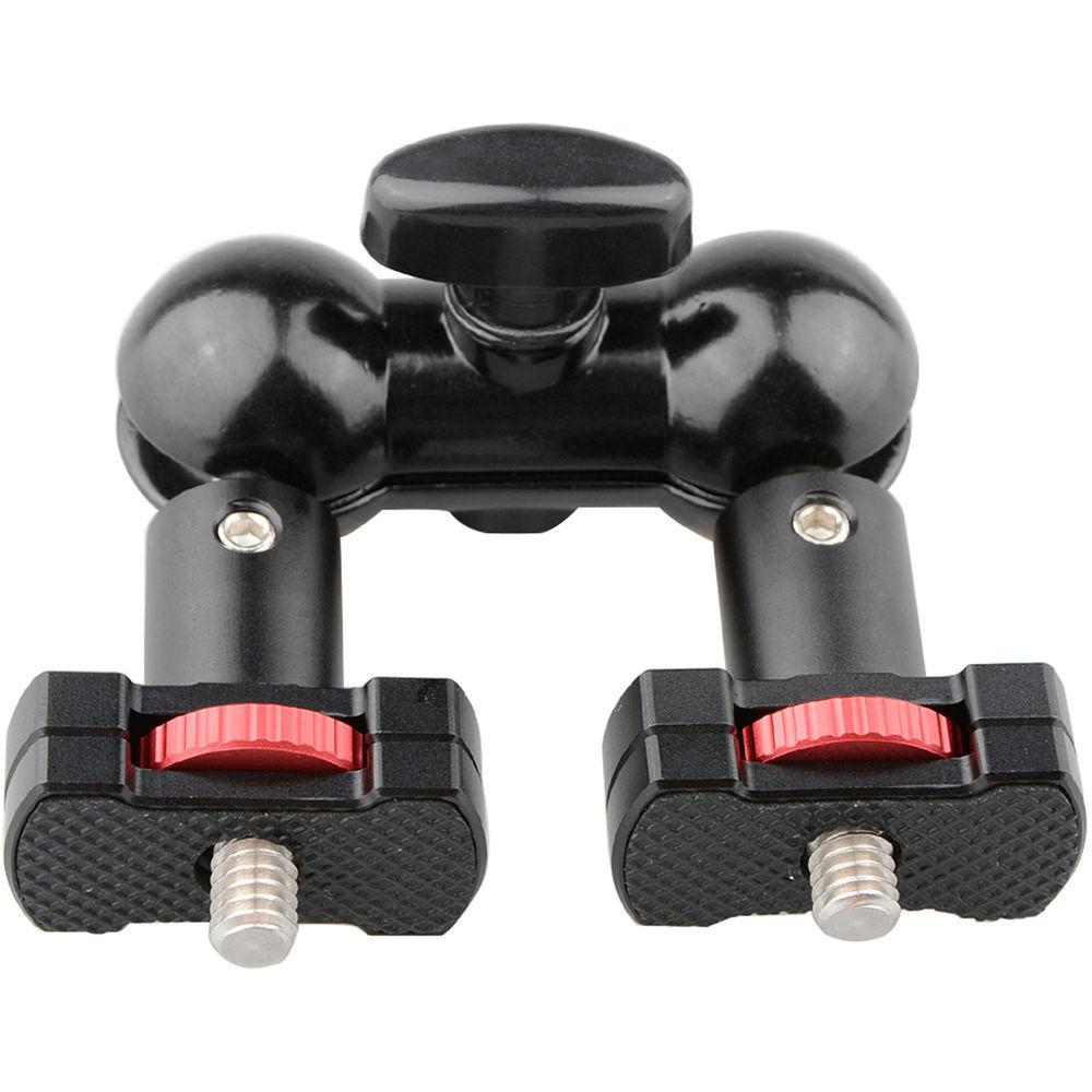 CAMVATE 360° Rotating Double Ball Head Micro Rod Mount with 1 4"-20 Lock Nuts