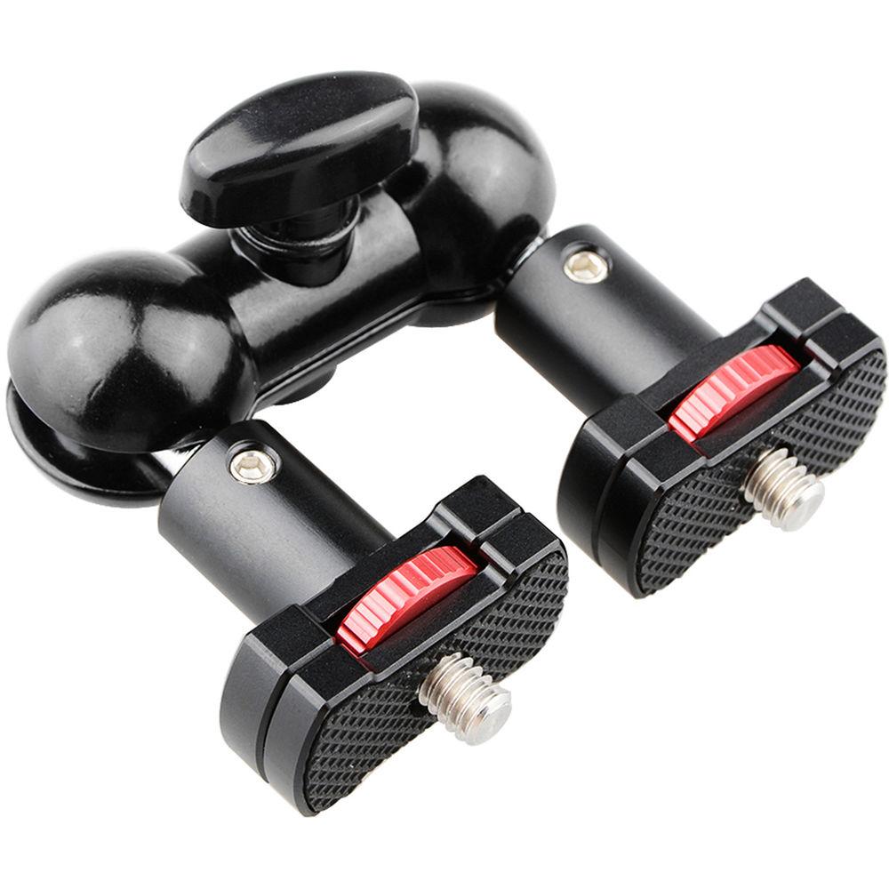 CAMVATE 360° Rotating Double Ball Head Micro Rod Mount with 1 4"-20 Lock Nuts