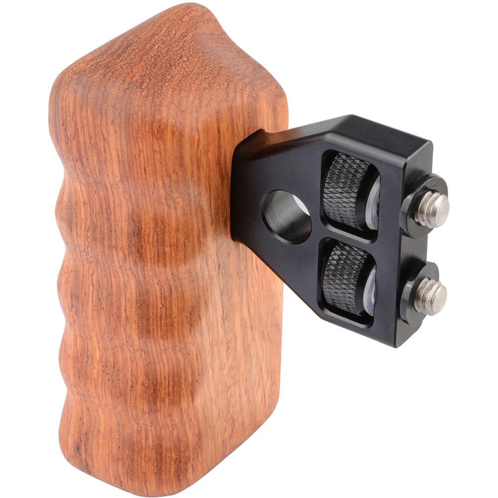 CAMVATE Right Hand Wood Handle Grip with Thumbscrew Connector for Select DV and DSLR Camera Cages