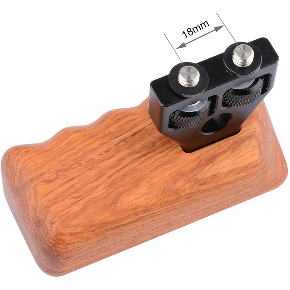 CAMVATE Right Hand Wood Handle Grip with Thumbscrew Connector for Select DV and DSLR Camera Cages