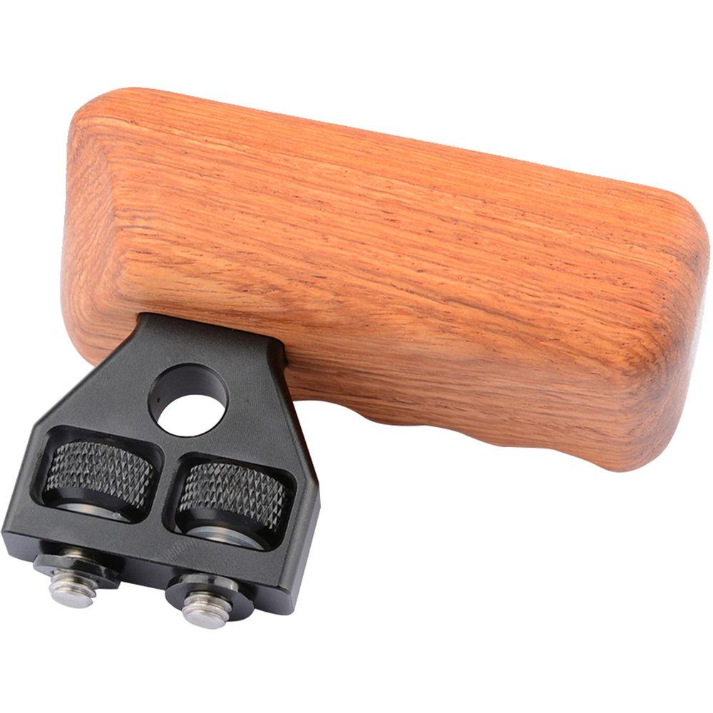 CAMVATE Right Hand Wood Handle Grip with Thumbscrew Connector for Select DV and DSLR Camera Cages