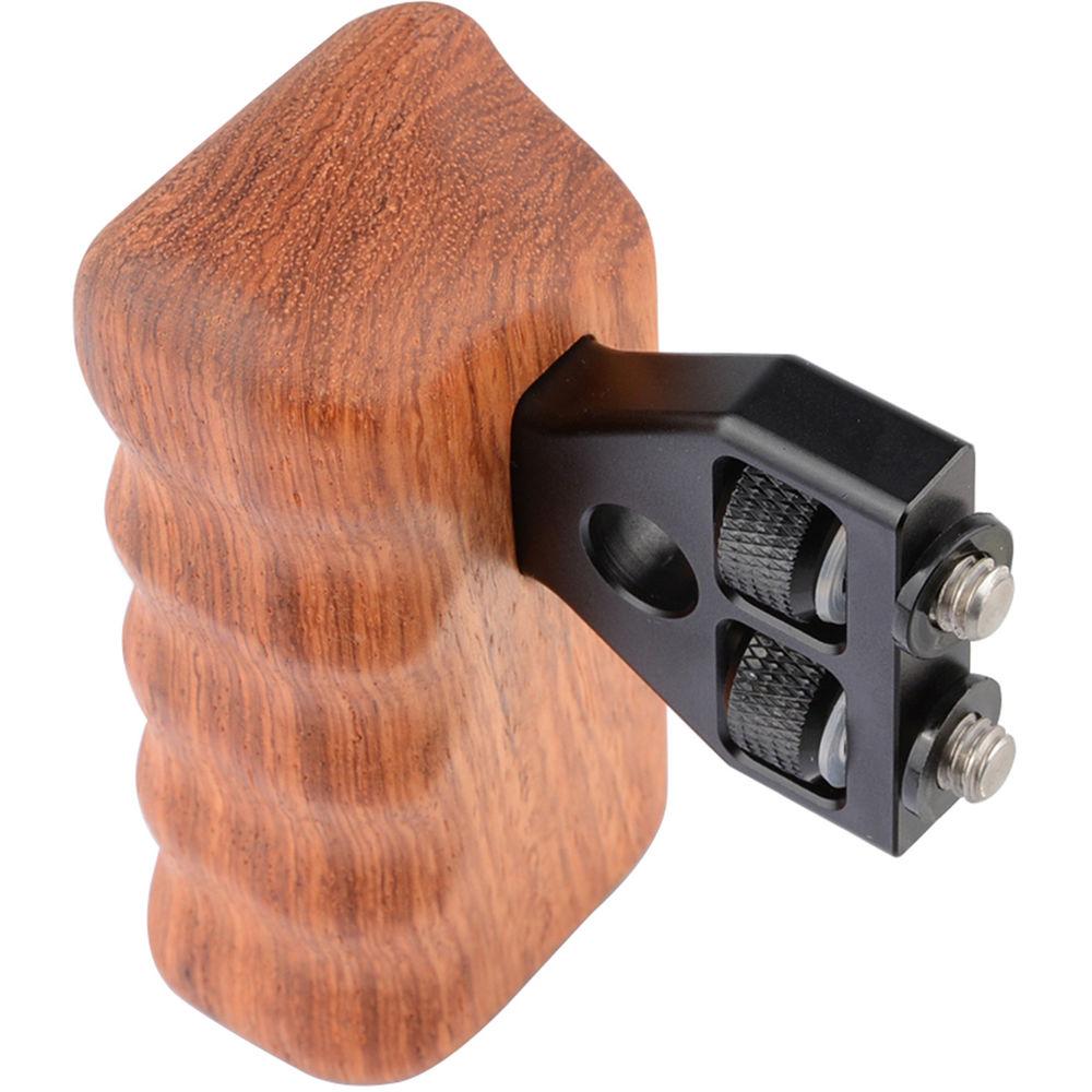 CAMVATE Right Hand Wood Handle Grip with Thumbscrew Connector for Select DV and DSLR Camera Cages