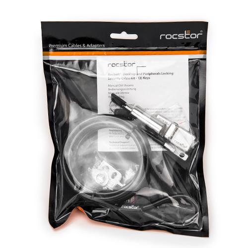 Rocstor Rocbolt Security Cable & Key Lock Kit for Desktop & Peripherals