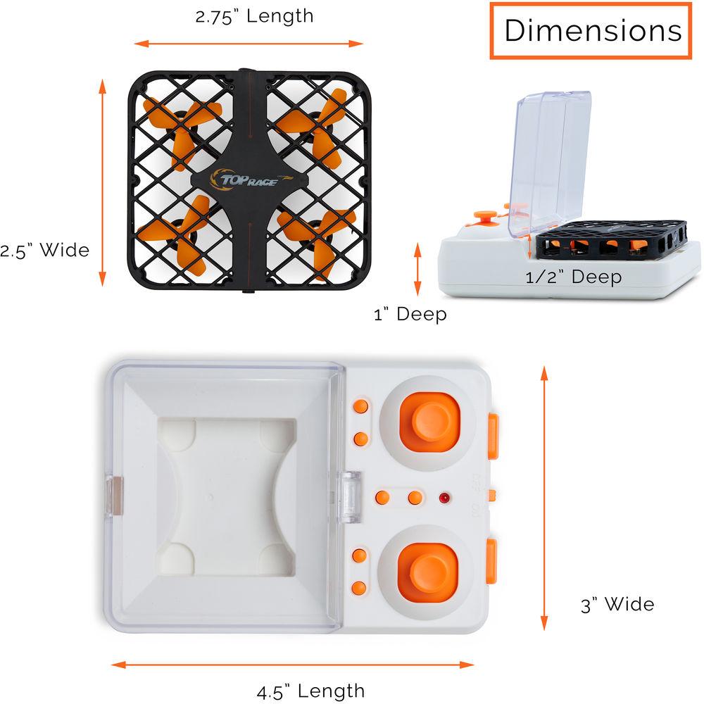 Top Race 2.4 GHz RC Mini Pocket Drone Quadcopter with Headless Mode