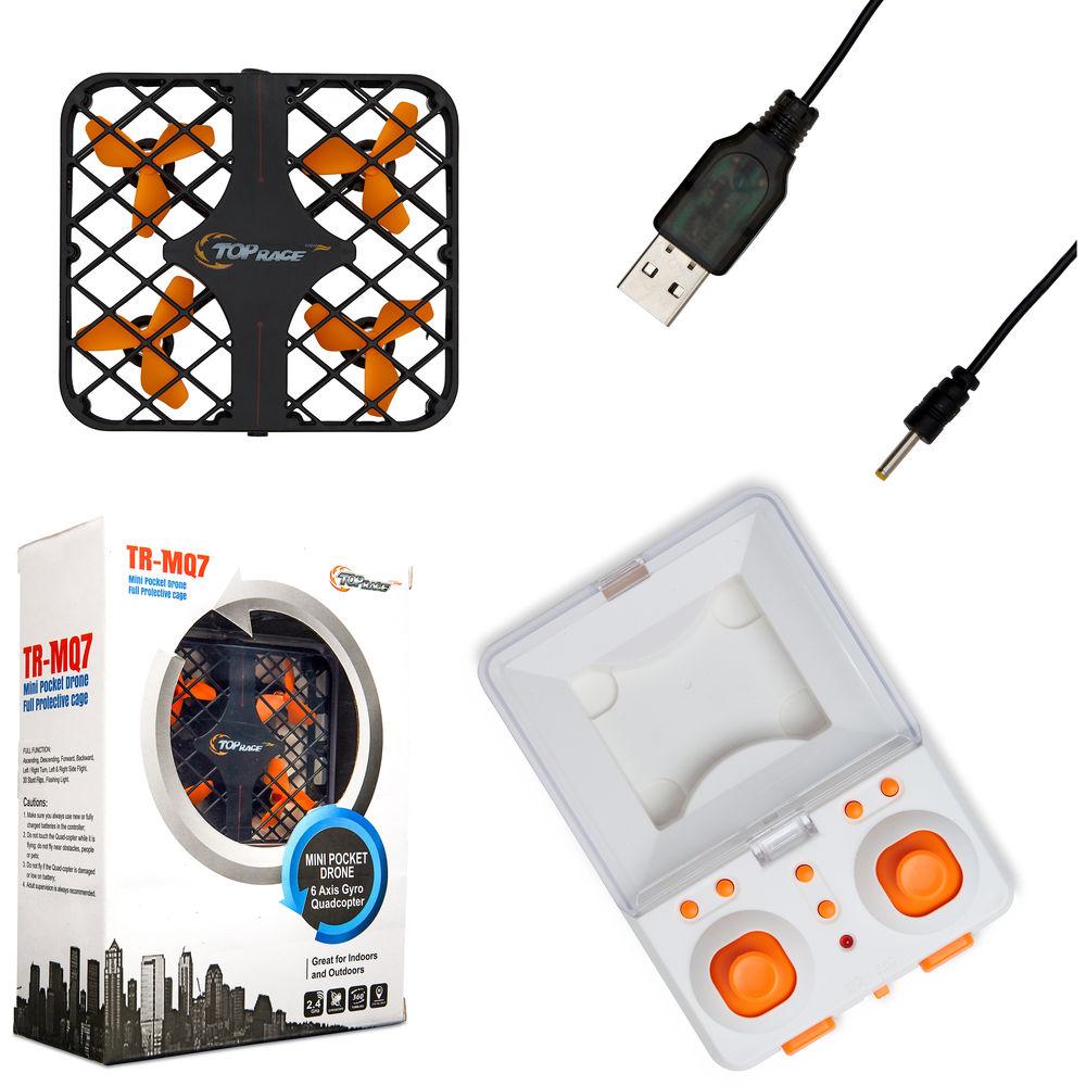 Top Race 2.4 GHz RC Mini Pocket Drone Quadcopter with Headless Mode