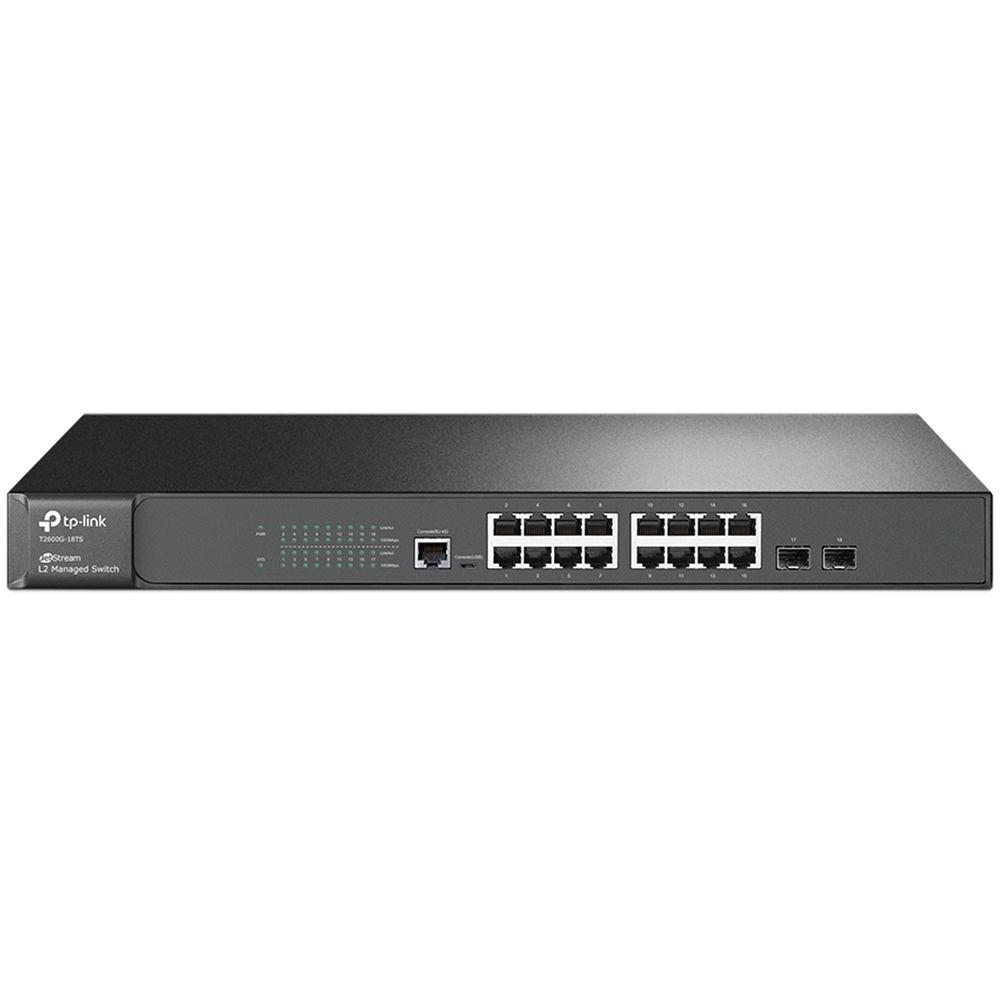 TP-Link T2600G-18TS JetStream 16-Port Gigabit L2 Managed Switch with 2 SFP Slots