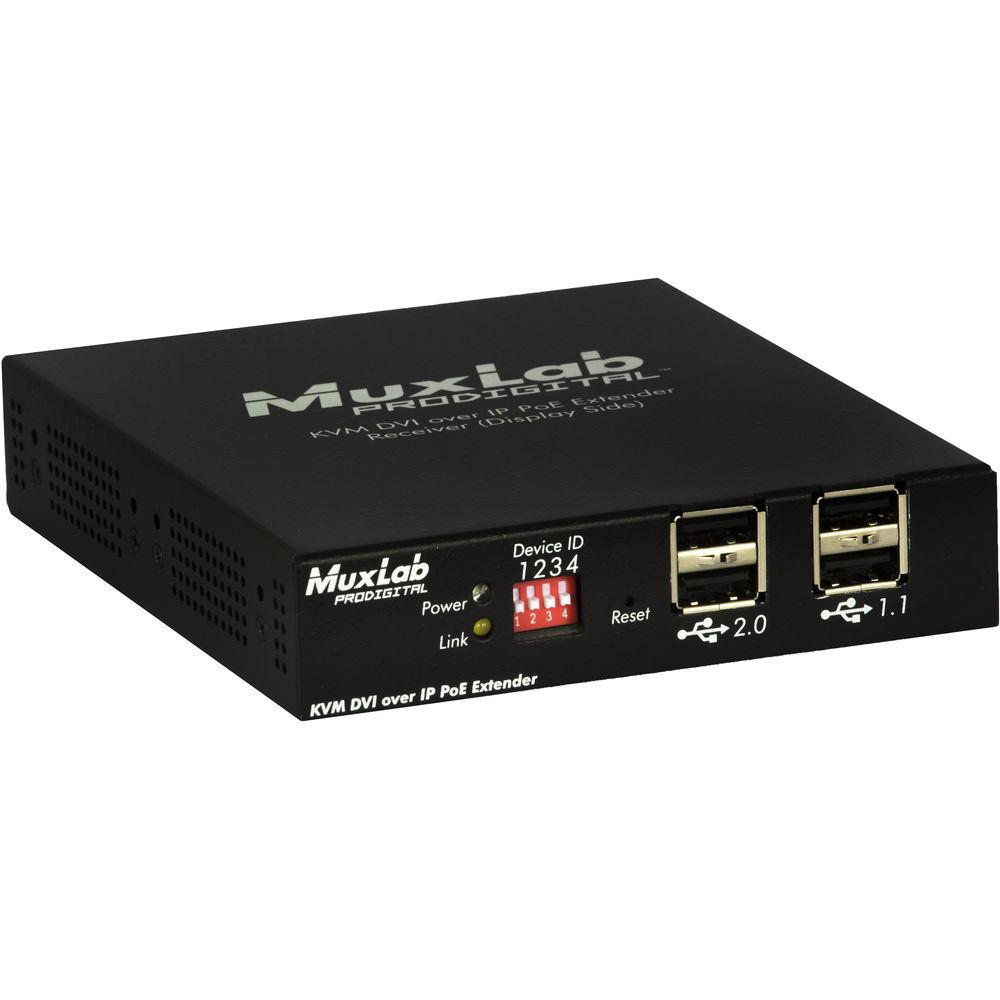 MuxLab KVM DVI over IP PoE Extender Kit