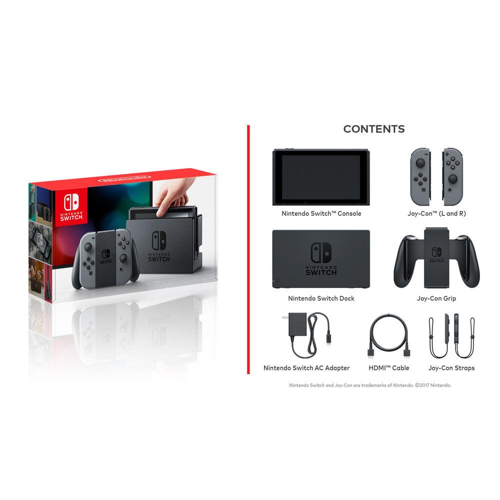 Nintendo Switch with Gray Controllers