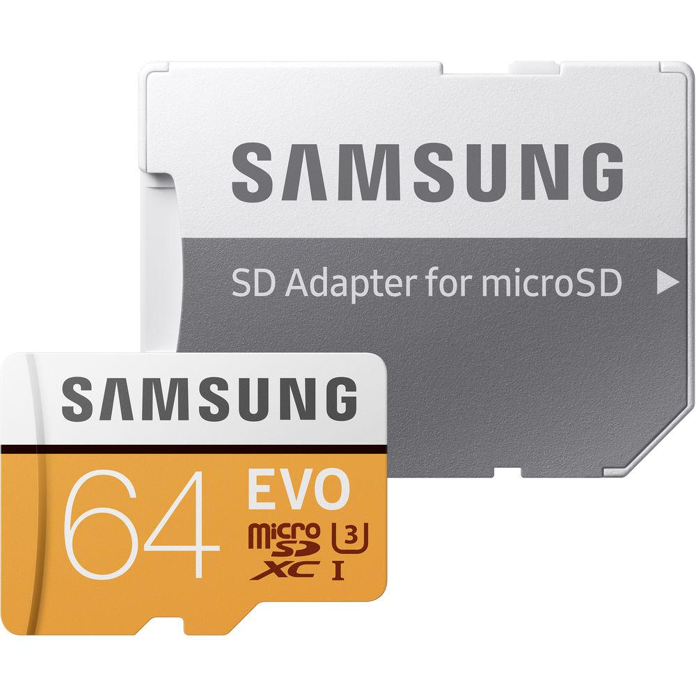 Samsung 64GB EVO UHS-I microSDXC Memory Card with SD Adapter