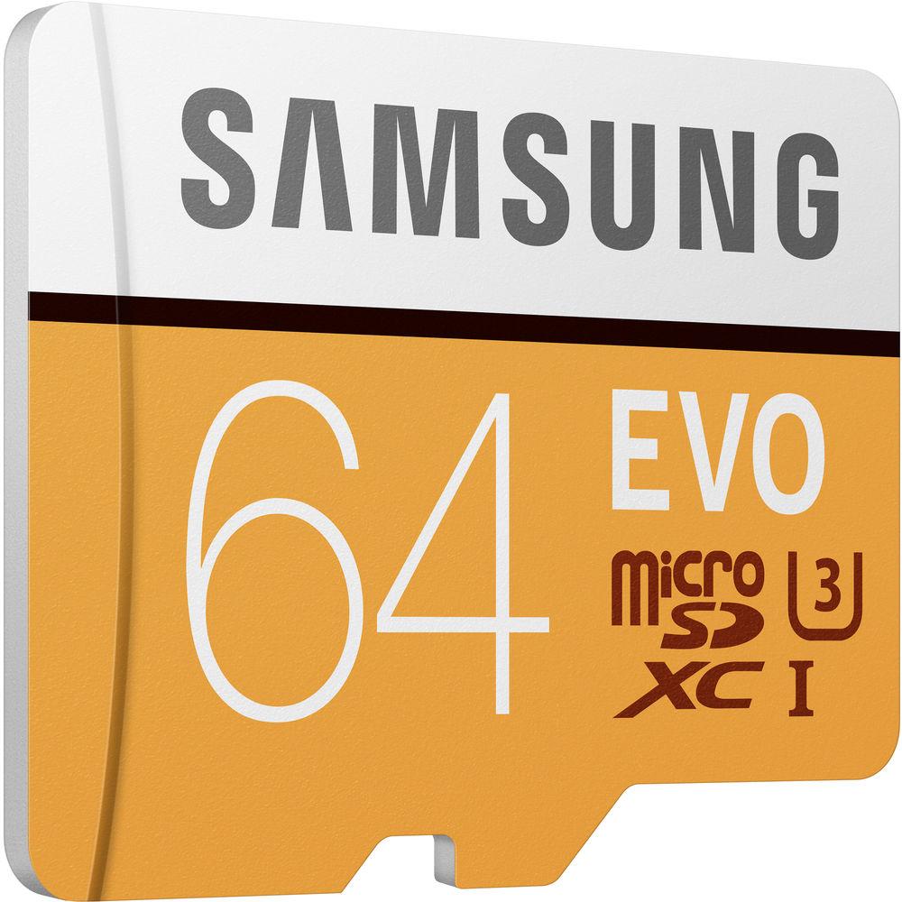 Samsung 64GB EVO UHS-I microSDXC Memory Card with SD Adapter
