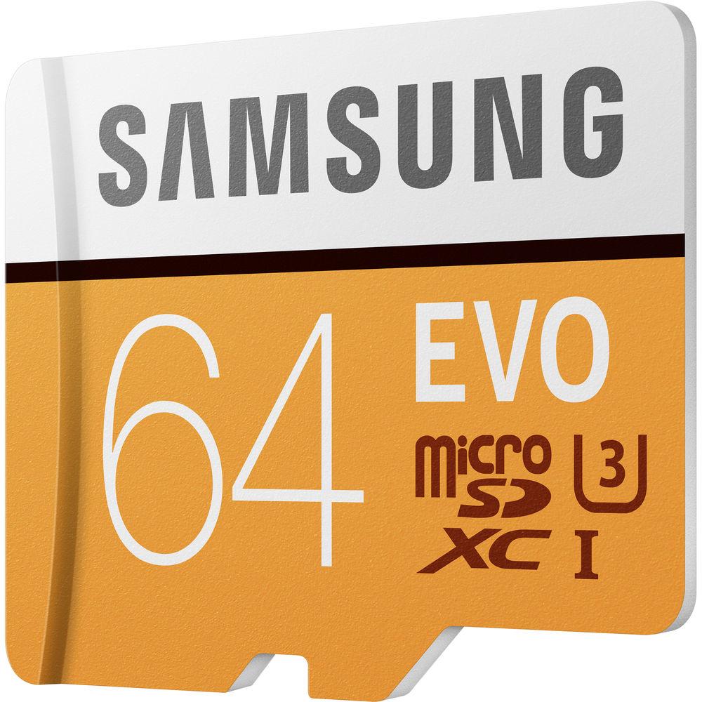 Samsung 64GB EVO UHS-I microSDXC Memory Card with SD Adapter