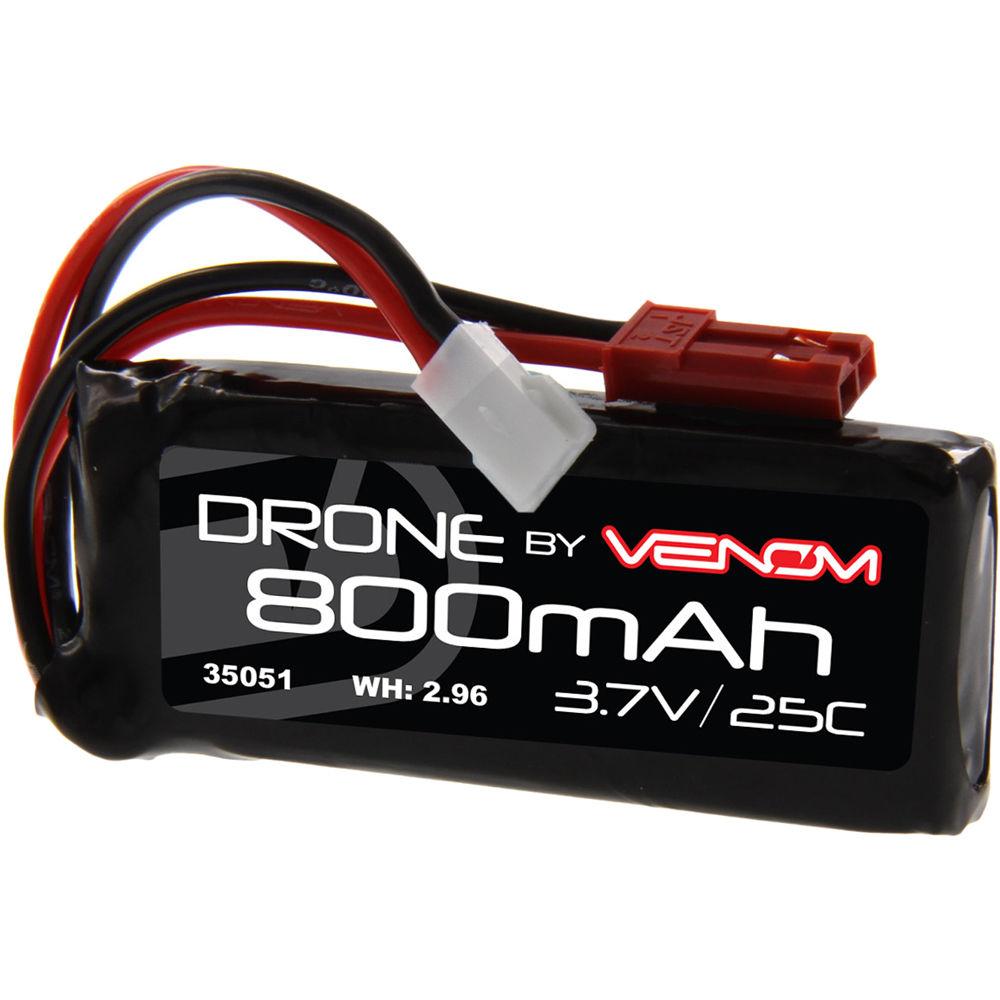 Venom Group 3.7V 800mAh 25C 1S LiPo Battery with Micro Losi and JST Plugs
