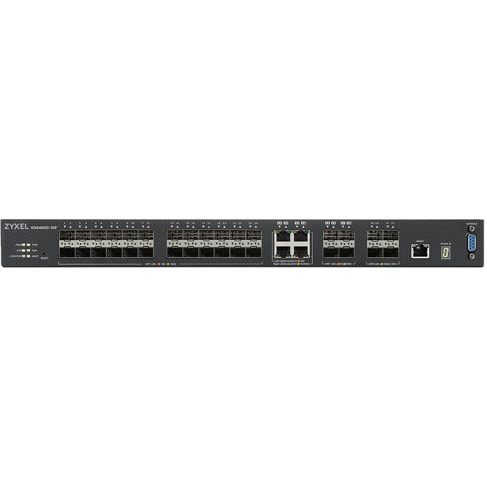 ZyXEL 32-Port AC GbE SFP Layer 3 Managed Ethernet Switch with Four 10 GbE SFP and Four GbE SFP RJ45 Combo Ports