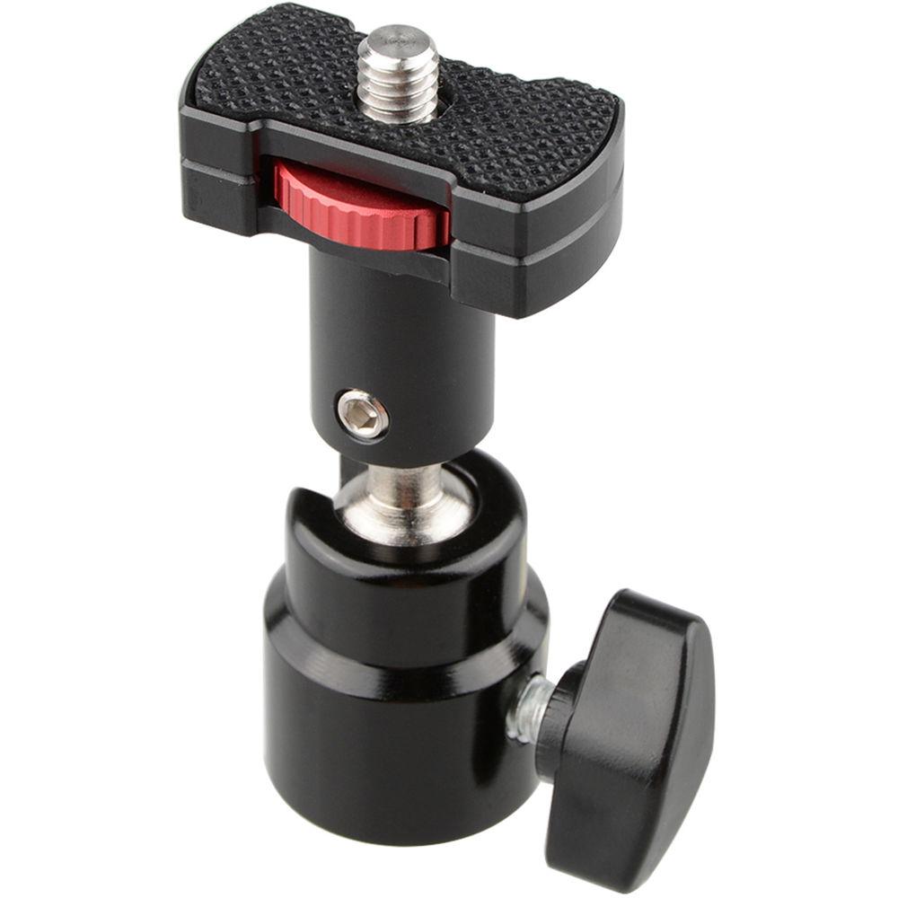 CAMVATE 1 4"-20 360° Rotating Quick Release Ball Head Micro Rod Tripod Mount with Large Knurled Edge Lock Nut