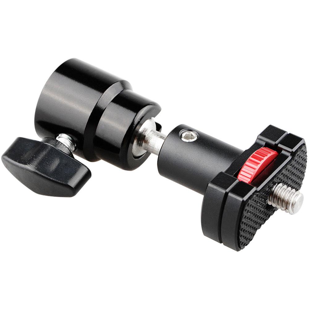 CAMVATE 1 4"-20 360° Rotating Quick Release Ball Head Micro Rod Tripod Mount with Large Knurled Edge Lock Nut