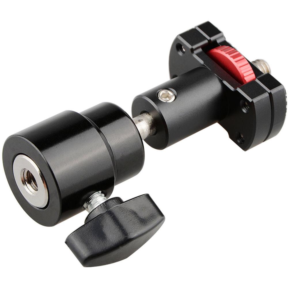 CAMVATE 1 4"-20 360° Rotating Quick Release Ball Head Micro Rod Tripod Mount with Large Knurled Edge Lock Nut