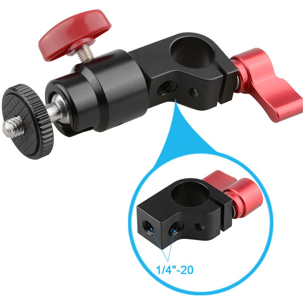 CAMVATE 15mm Rod Clamp with 1 4"-20 Screw Mini Ball Head Mount