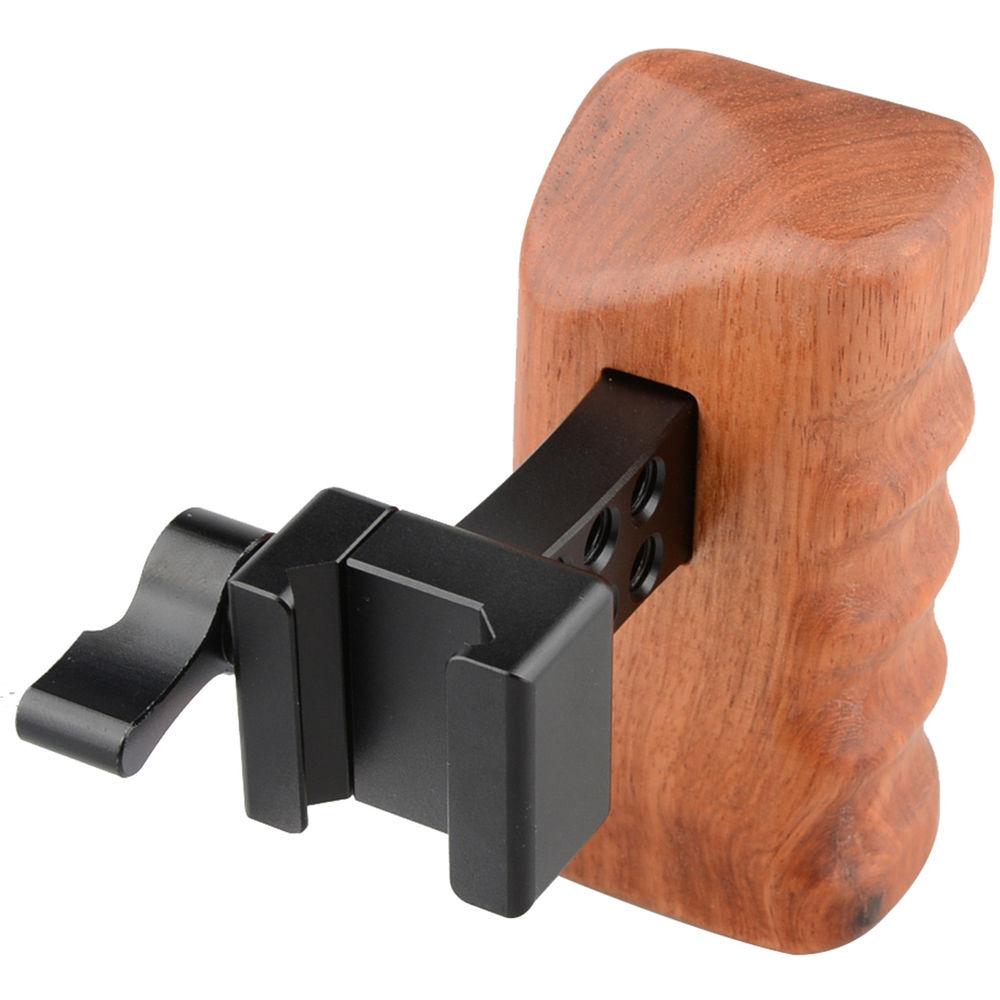 CAMVATE Quick Release Left Hand Wood Handle Grip for Select DV and DSLR Camera Cages