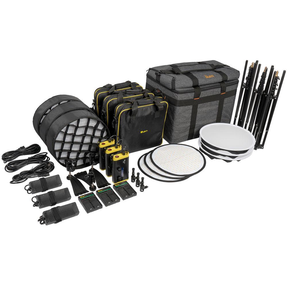 ikan Canvas Bi-Color Round Bendable 3-Point LED Lighting Kit