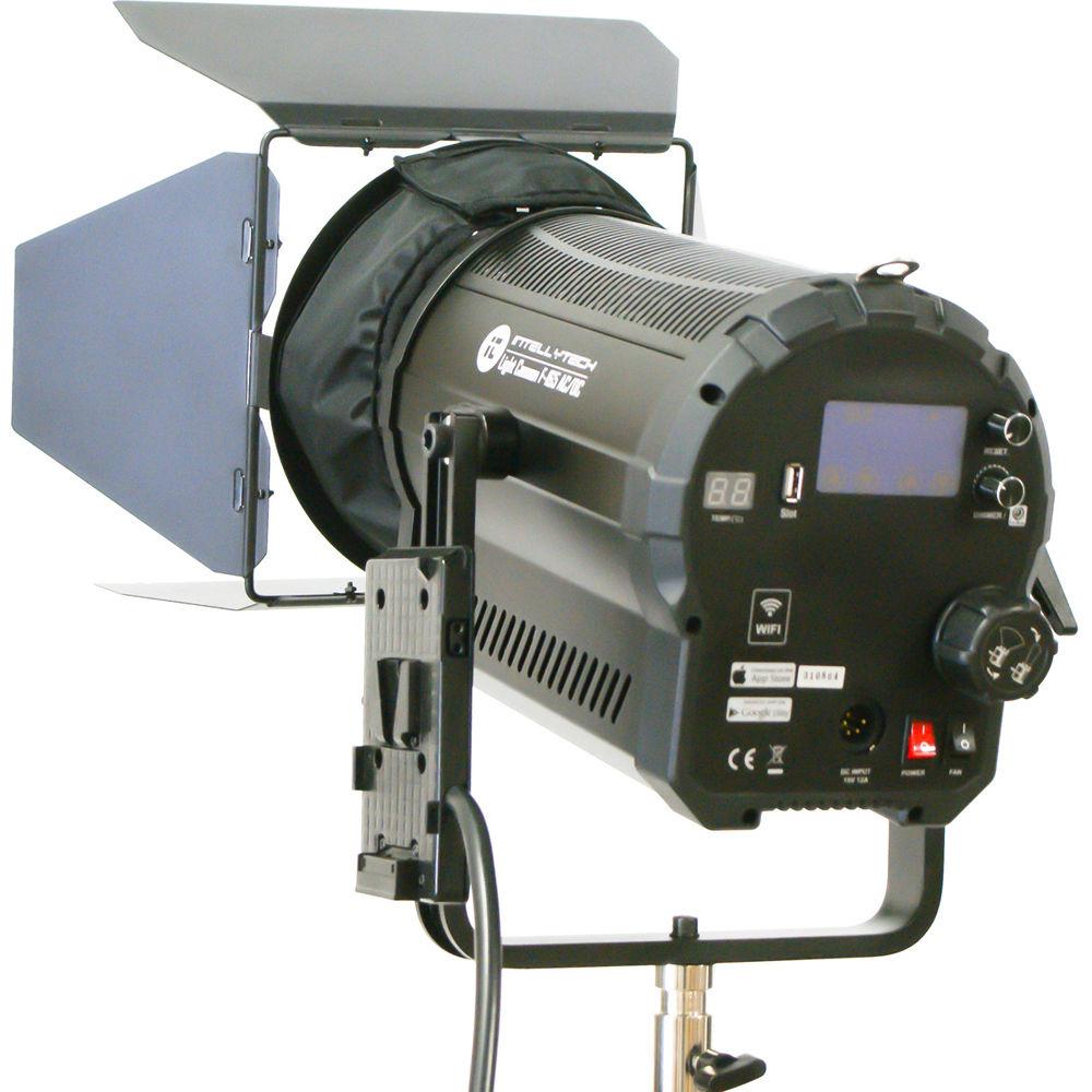 Intellytech Light Cannon F-165 AC DC Bi-Color High Output LED Fresnel with Wi-Fi and V-Mount Battery Plate