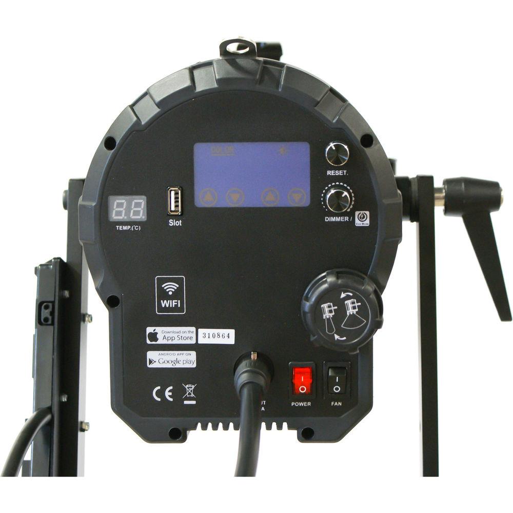 Intellytech Light Cannon F-165 AC DC Bi-Color High Output LED Fresnel with Wi-Fi and V-Mount Battery Plate