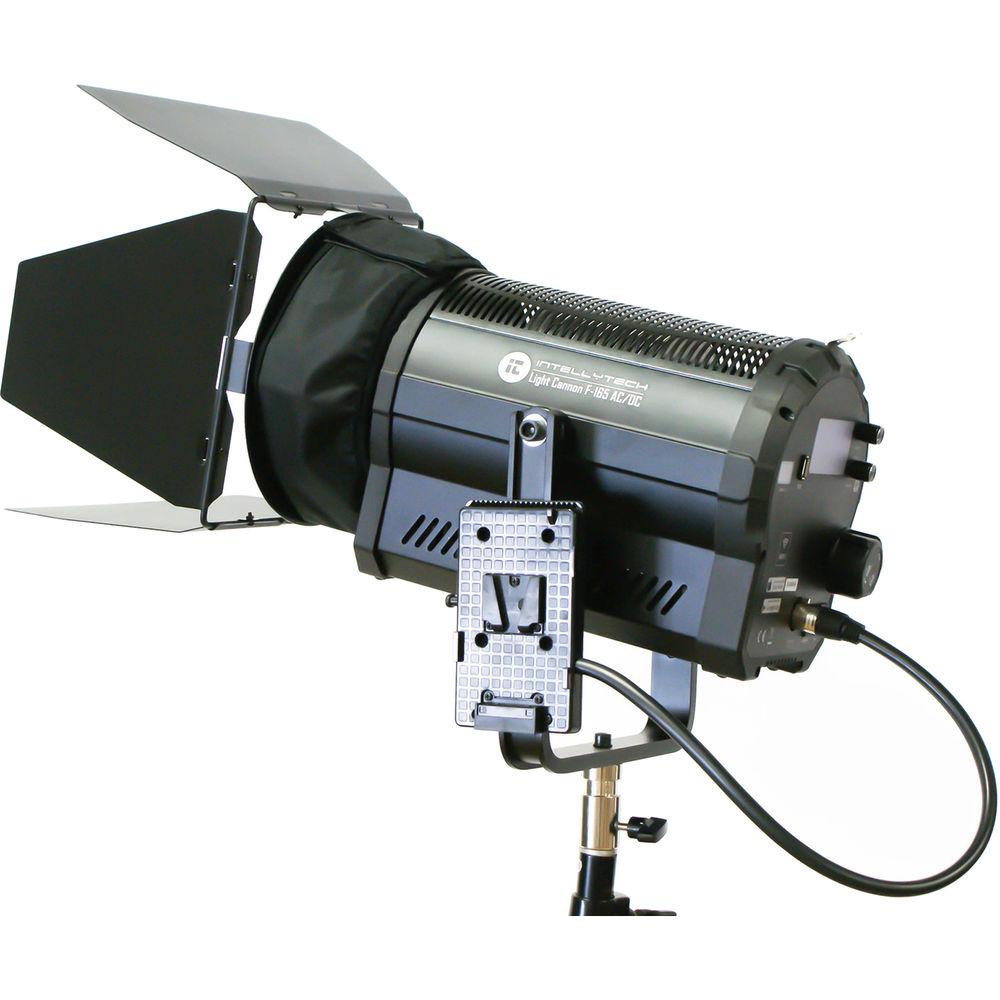 Intellytech Light Cannon F-165 AC DC Bi-Color High Output LED Fresnel with Wi-Fi and V-Mount Battery Plate