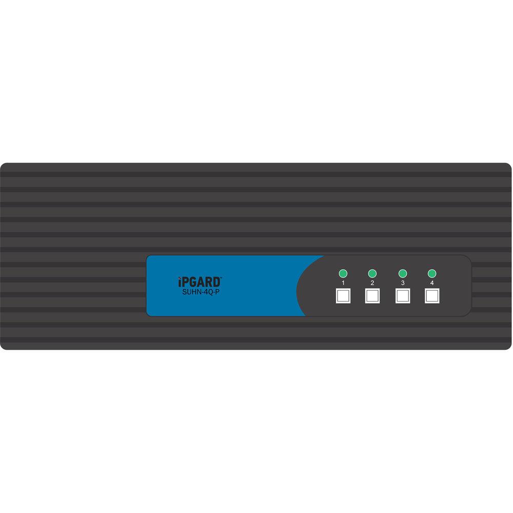 IPGard 4-Port QH Secure Pro HDMI KVM Switch with Audio and CAC
