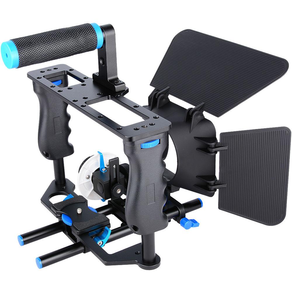 YELANGU C200 Camera Cage with Matte Box & Follow Focus for DSLR Small Cameras