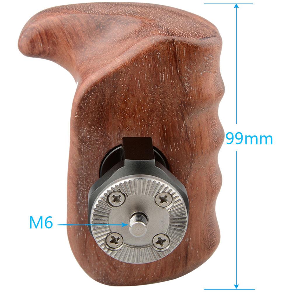 CAMVATE Left Hand Wood Handle Grip with ARRI Rosette Mount for Select DV and DSLR Camera Cages