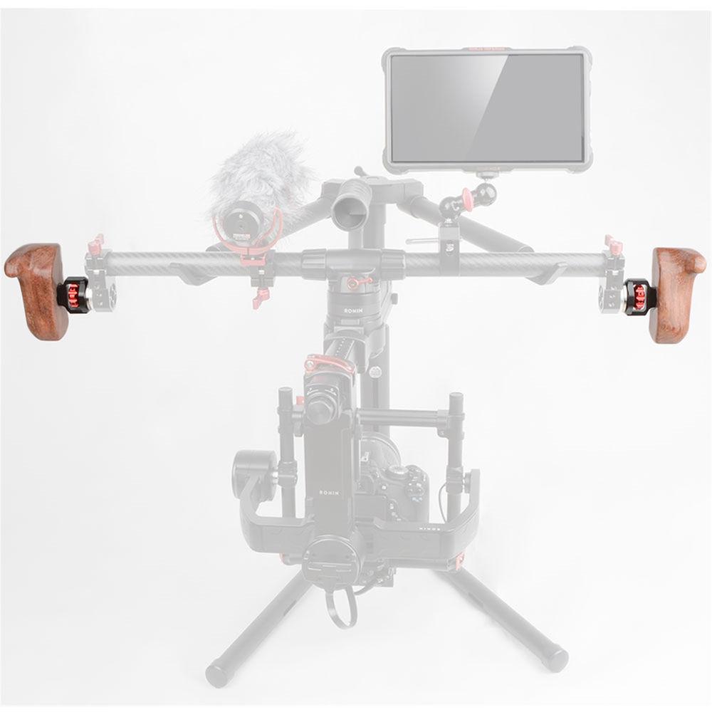 CAMVATE Left Hand Wood Handle Grip with ARRI Rosette Mount for Select DV and DSLR Camera Cages