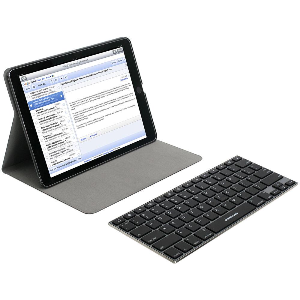 IOGEAR KeySlate Ultra-Slim Bluetooth 4.0 Keyboard with Green Reversible USB to Lightning Cable