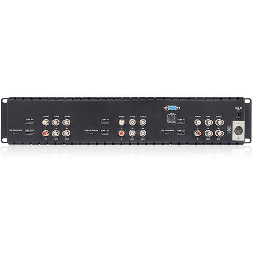 Laizeske Triple 5" 2RU 800 x 480 Broadcast LCD Rack Mount Monitor with 3G-SDI & HDMI AV Input Output