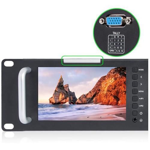 Laizeske Triple 5" 2RU 800 x 480 Broadcast LCD Rack Mount Monitor with 3G-SDI & HDMI AV Input Output