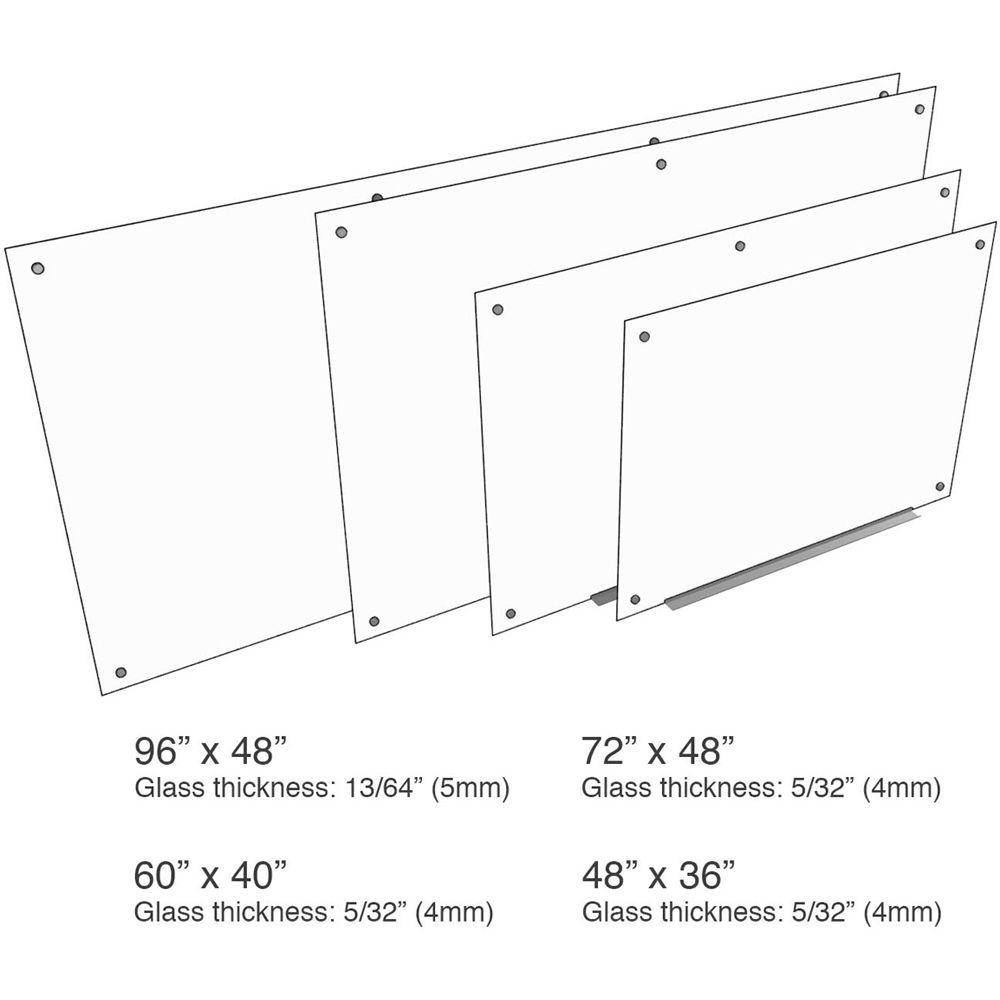Luxor Wall-Mountable Magnetic Glass Board