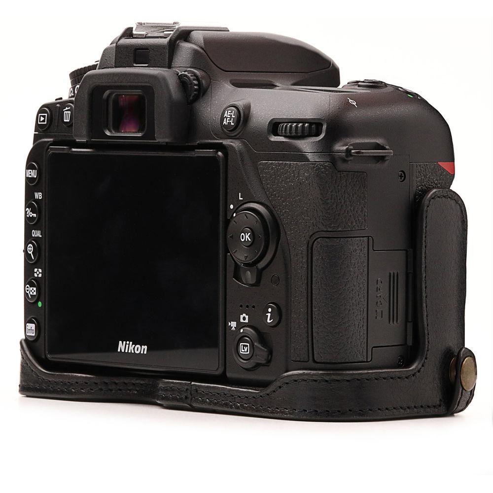 MegaGear Nikon D7500 Ever Ready Genuine Leather Half Case and Strap