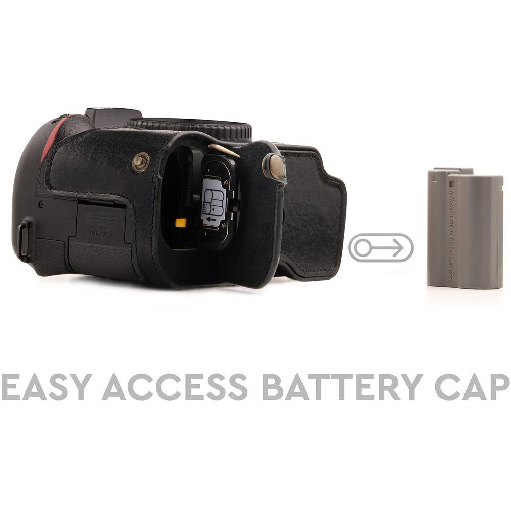 MegaGear Nikon D7500 Ever Ready Genuine Leather Half Case and Strap