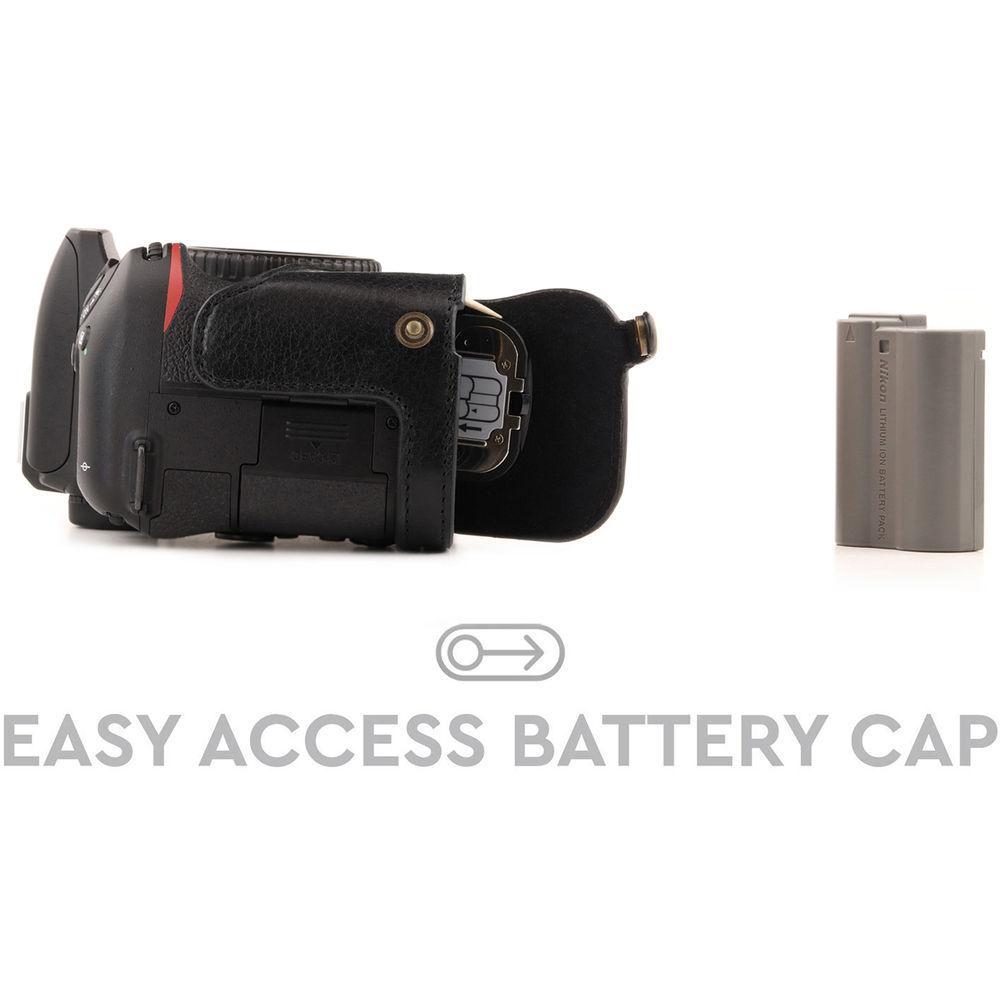 MegaGear Nikon D7500 Ever Ready Genuine Leather Half Case and Strap