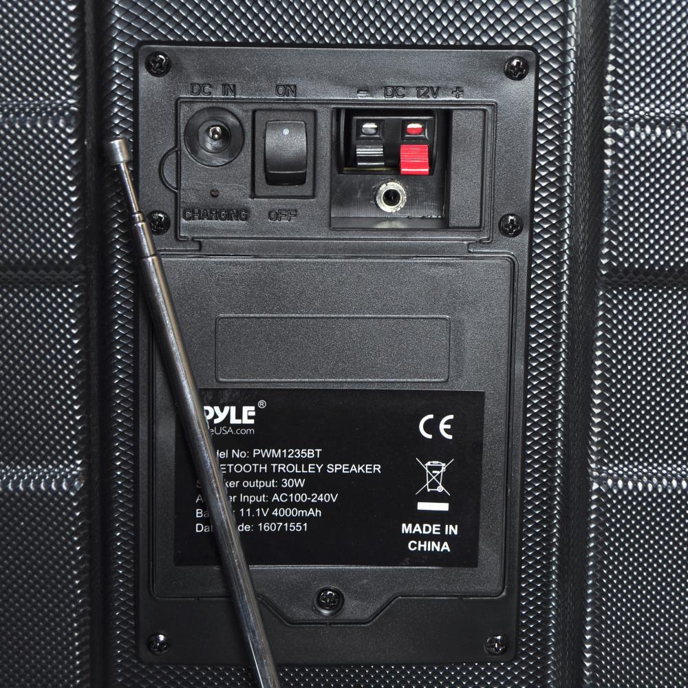 Pyle Pro 12" Active Portable Bluetooth Stereo Loudspeaker with Karaoke Microphone