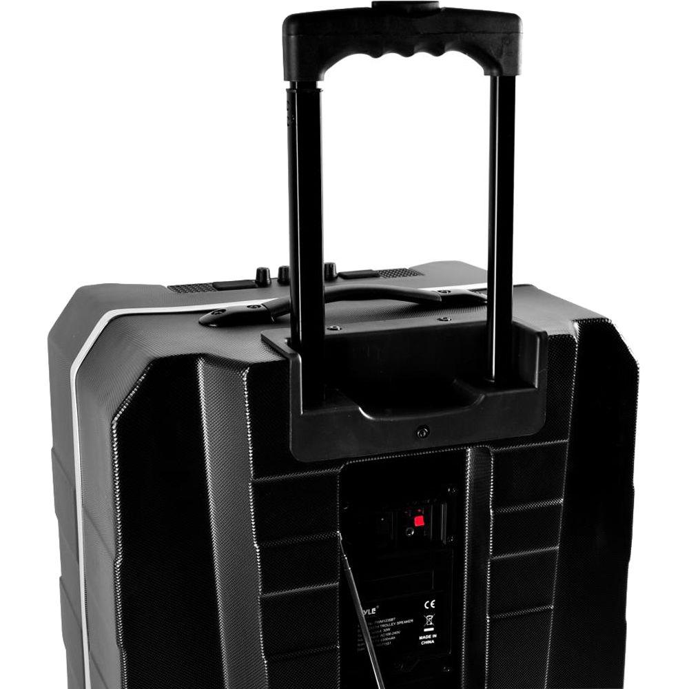 Pyle Pro 12" Active Portable Bluetooth Stereo Loudspeaker with Karaoke Microphone