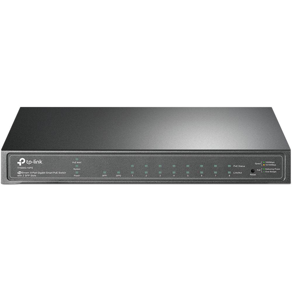TP-Link T1500G-10PS JetStream 8-Port Gigabit PoE Managed Switch with 2 SFP Slots